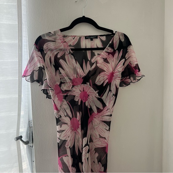 Vintage Betsey Johnson Flutter Sleeve Dress - Picture 3 of 7